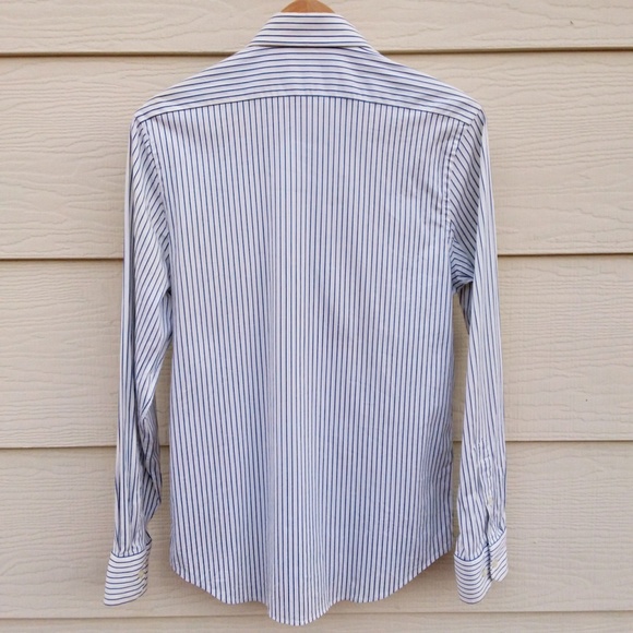 White Striped Button Down Shirt Express 1MX Med - Picture 2 of 4